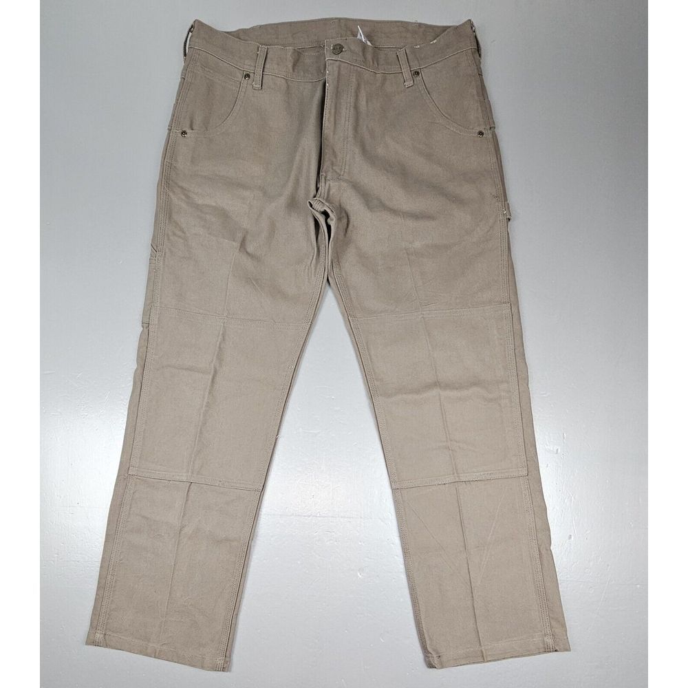 Key Work Pants Mens 36x32. Double Knee Khaki Canvas Grunge‎ Style Carpenter.